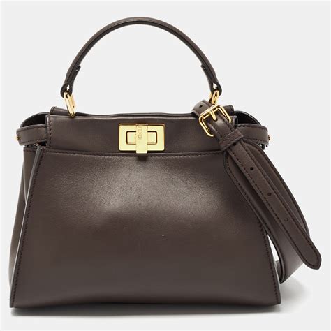 fendi mini peekaboo leather bag|Fendi peekaboo price euro.